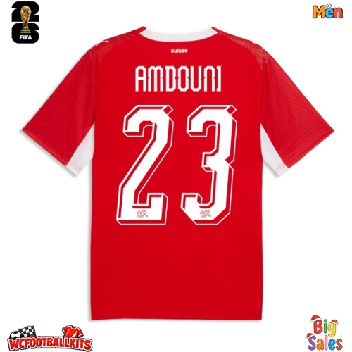 Switzerland Zeki Amdouni #23 Replica Home Stadium Shirt World Cup 2026 Short Sleeve